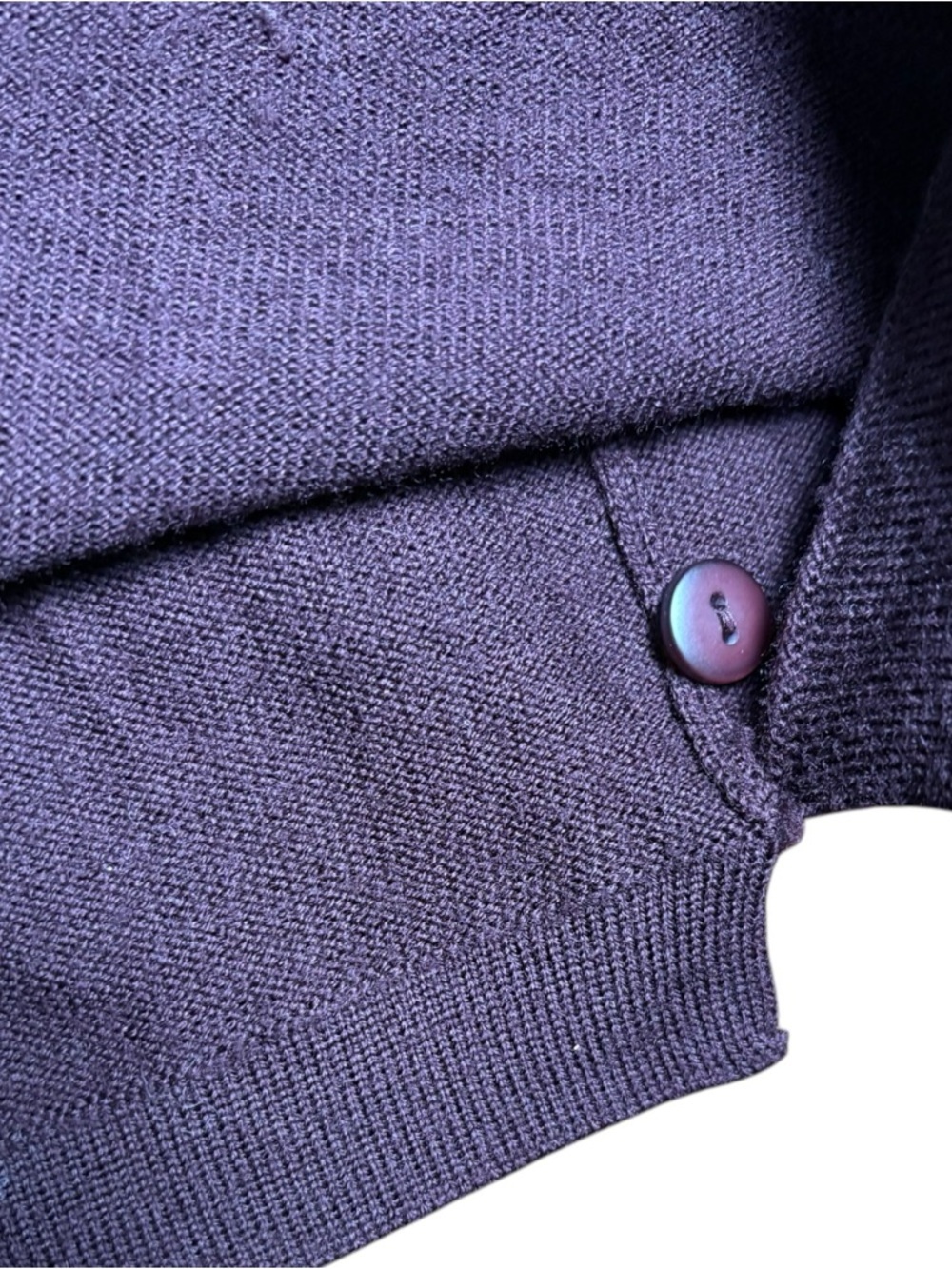 Banana Republic Plum Long Sleeve Polo Sweater Italian Merino Wool Sz L - Picture 3 of 6
